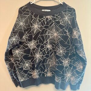 Wildfox Black & White Spiderweb Sweater Small